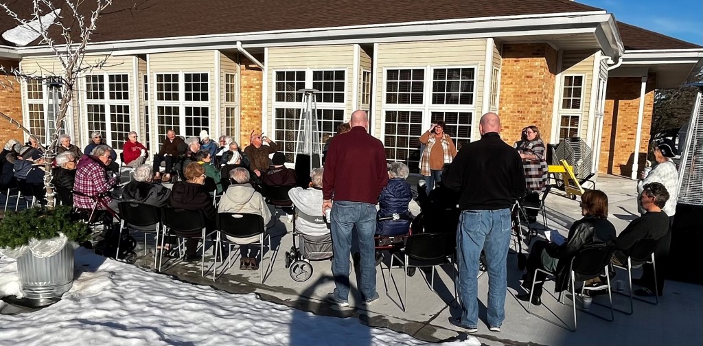 Warm winter hot chocolate on the patio
